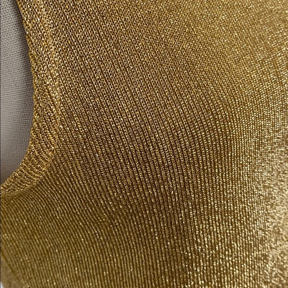 Vintage sparkly gold 90s Y2K tank top S - Picture 4 of 7